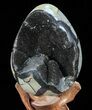 Septarian Dragon Egg Geode - Black Crystals #72062-1